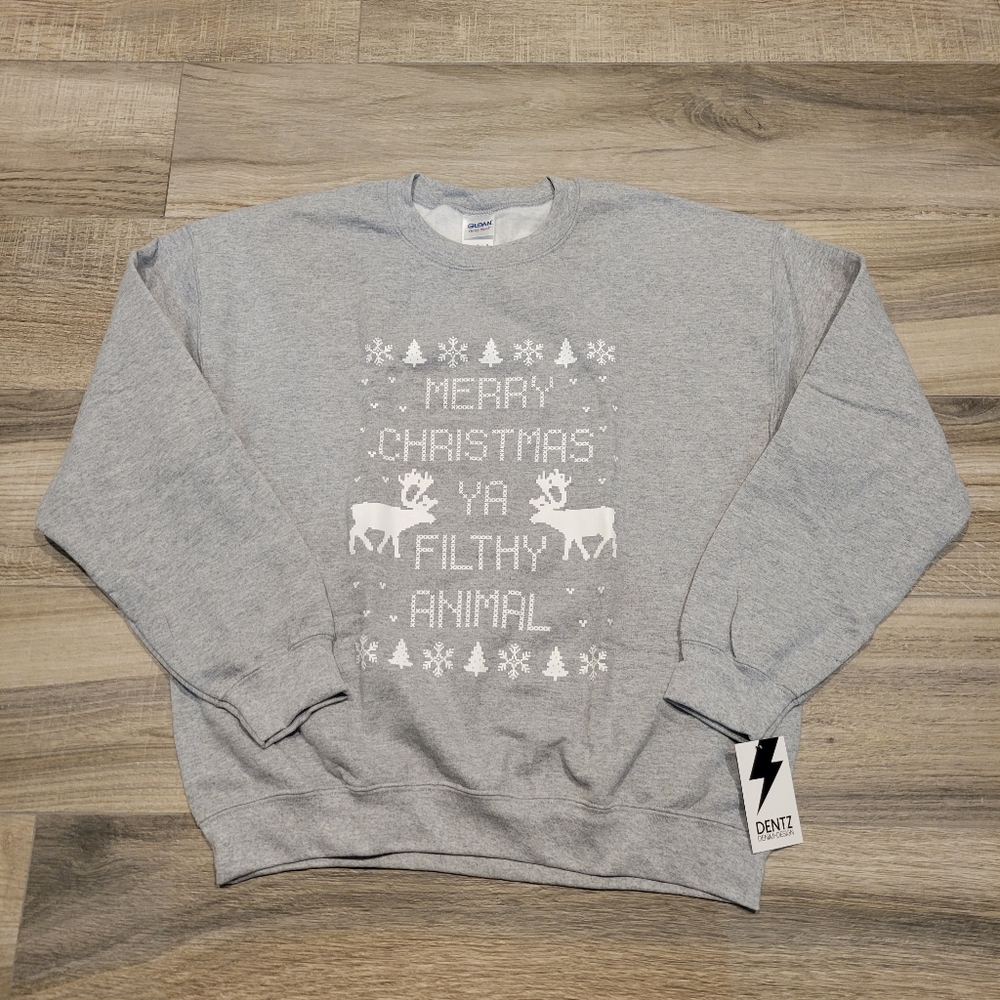 Dentz Gildan Merry Christmas Ya Filthy Animal Home Alone Sweater Unisex Large